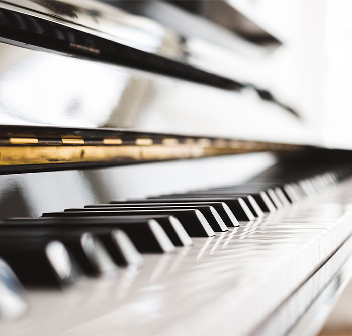 piano keys up close