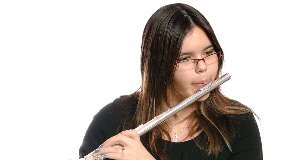 girl playing flute